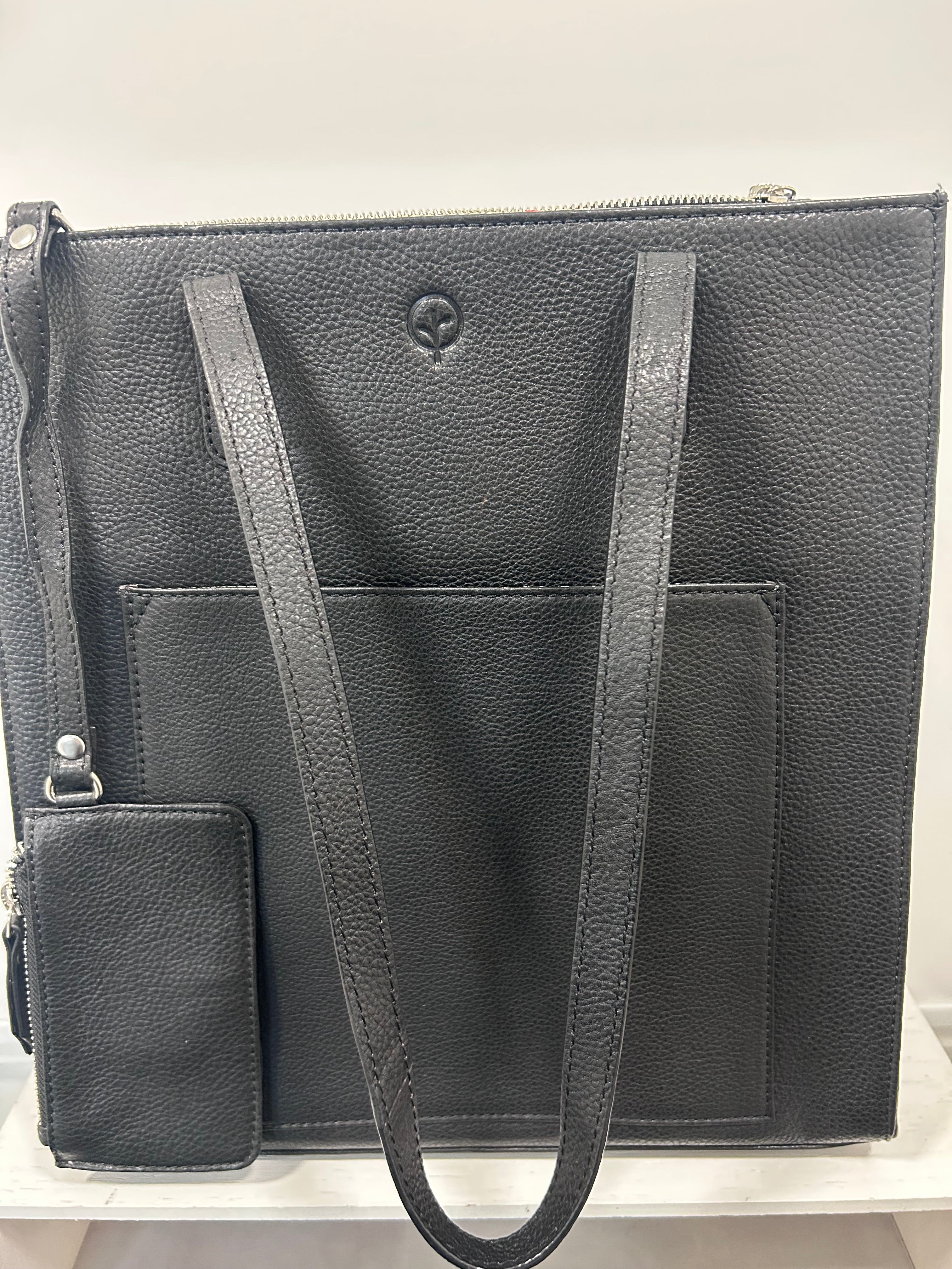 Second Nature Leather Standup, Flat bottom Tote ST69