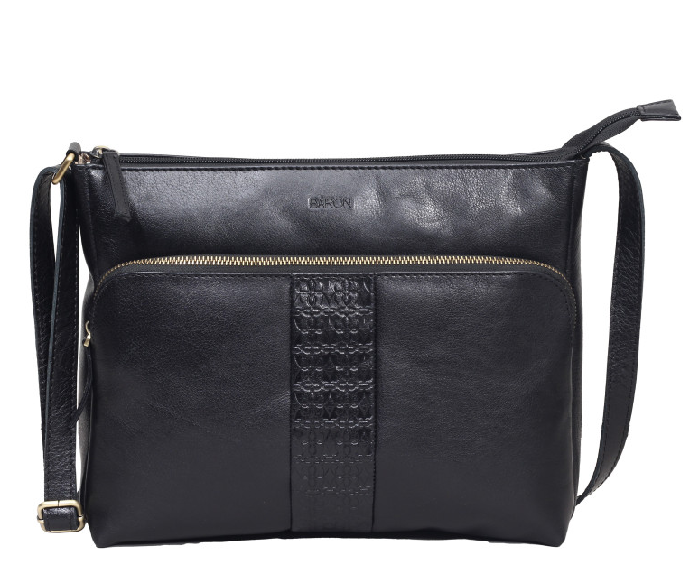 Baron Embossed Heritage Leather Crossbody Bag