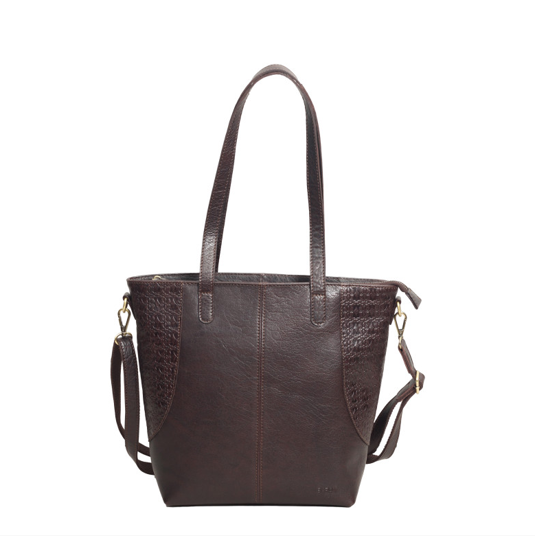 Embossed Heritage Collection Large Leather Tote Bag