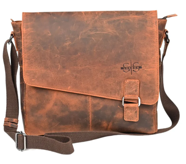 S&S London S- 522 Leather Messenger Bag