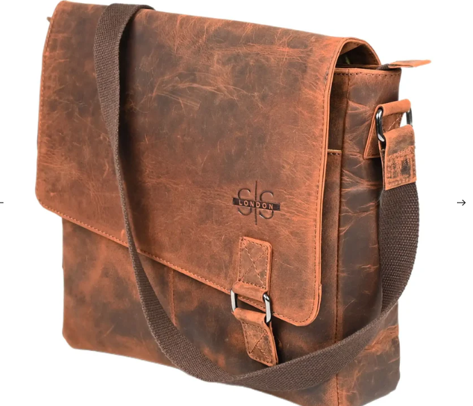 S&S London S- 522 Leather Messenger Bag