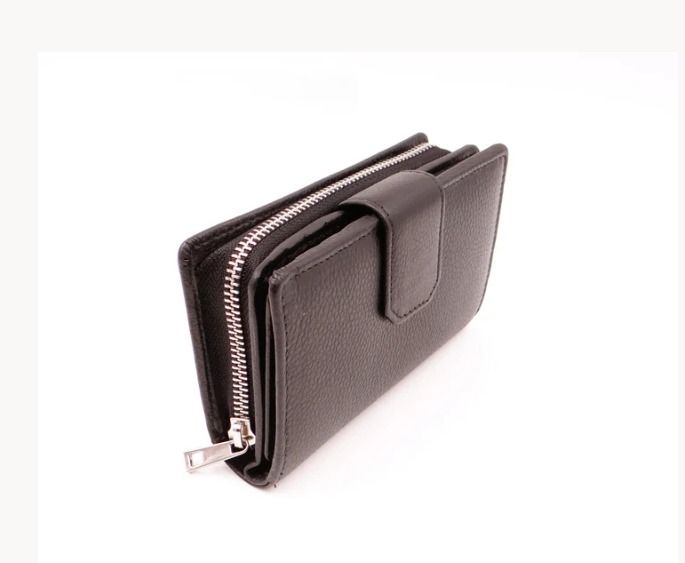 Second Nature Leather Medium Tab Wallet with Zip