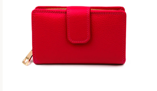 Second Nature Leather Medium Tab Wallet with Zip