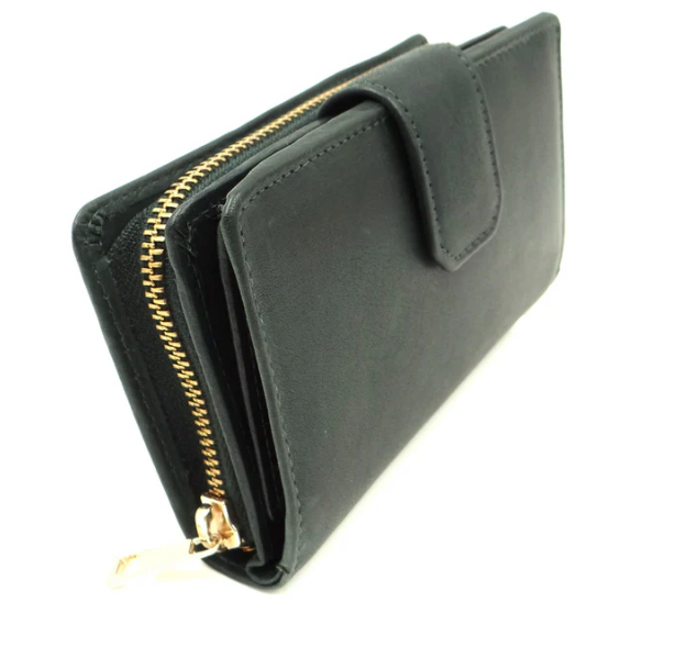 Second Nature Leather Medium Tab Wallet with Zip
