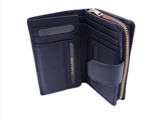 Second Nature Leather Medium Tab Wallet with Zip