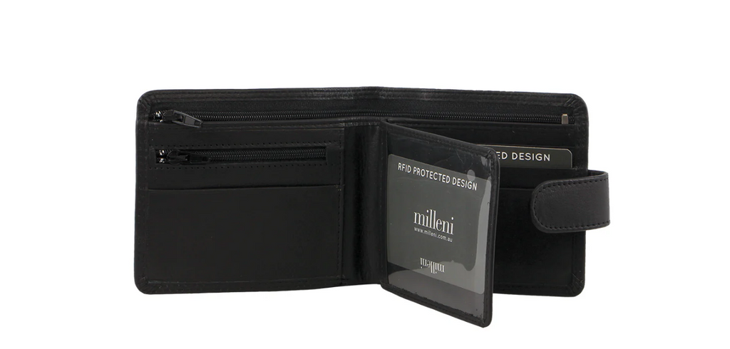 Milleni Men's Leather Tab Wallet