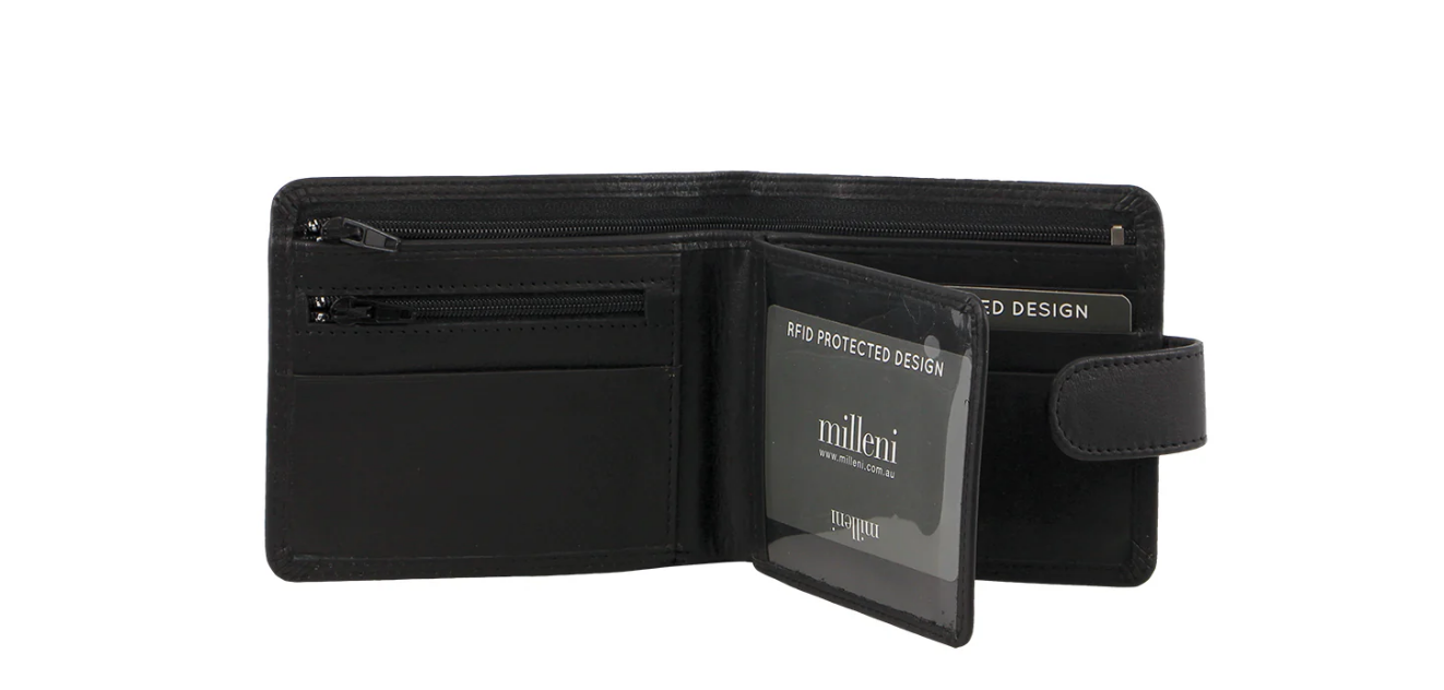 Milleni Men's Leather Tab Wallet