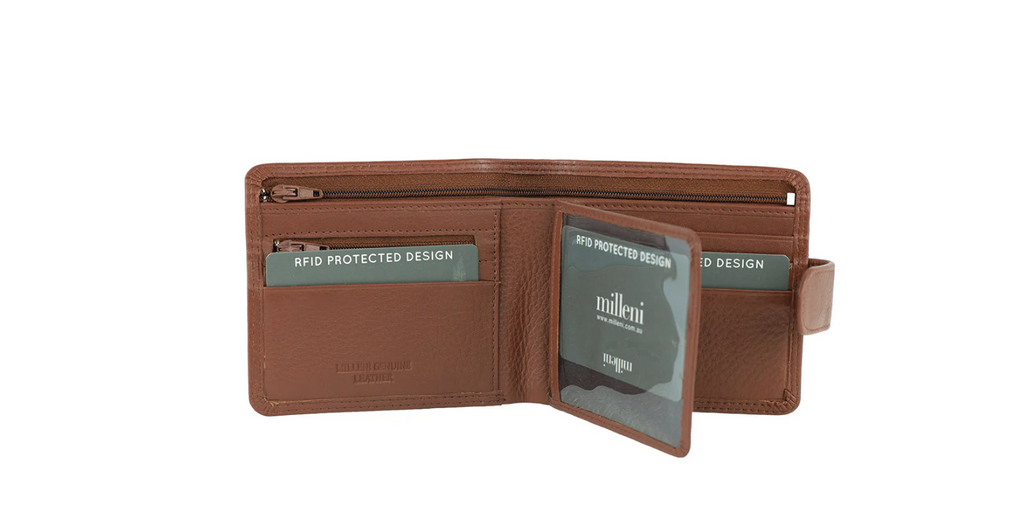Milleni Men's Leather Tab Wallet
