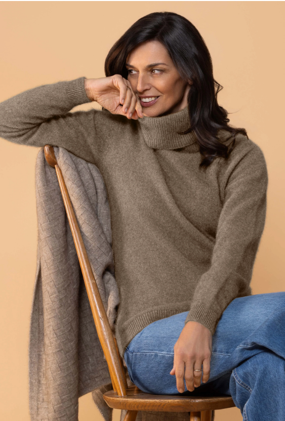Noble Wilde/Possum-Merino Polo Neck Jersey