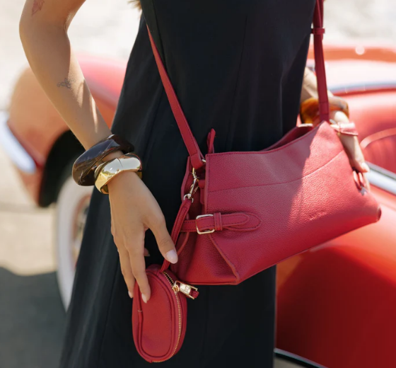 Black Caviar Messina East West Shoulder Bag