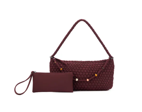 Black Caviar Nolita Handwoven Suedette Handbag