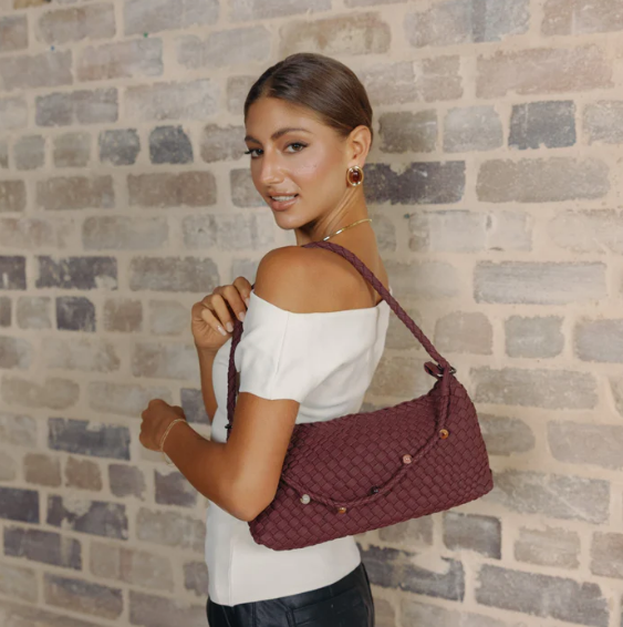 Black Caviar Nolita Handwoven Suedette Handbag