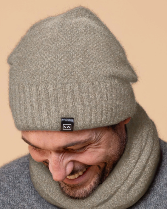 Noble Wilde Moss Stitch Baggie Beanie