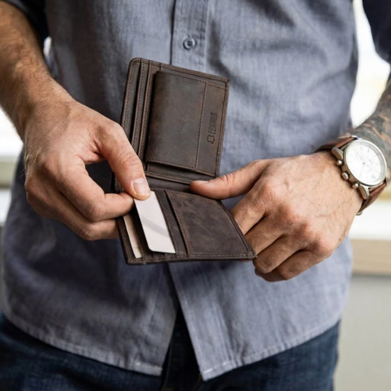 Logan Mens Leather Wallet - Urban Forest