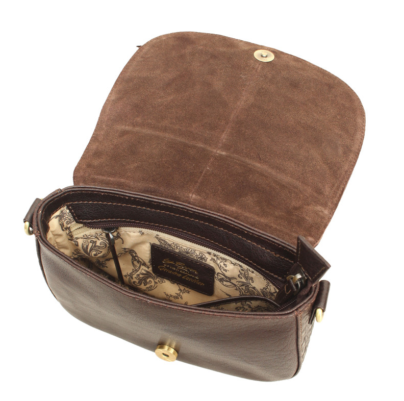 Embossed Heritage Collection Leather Crossbody Bag