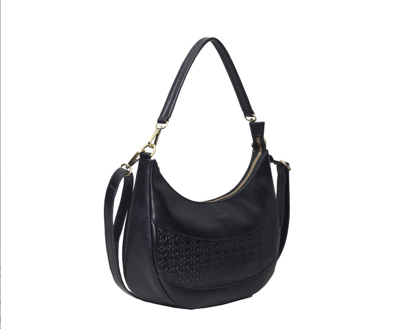 Embossed Heritage Collection Leather Shoulder Bag
