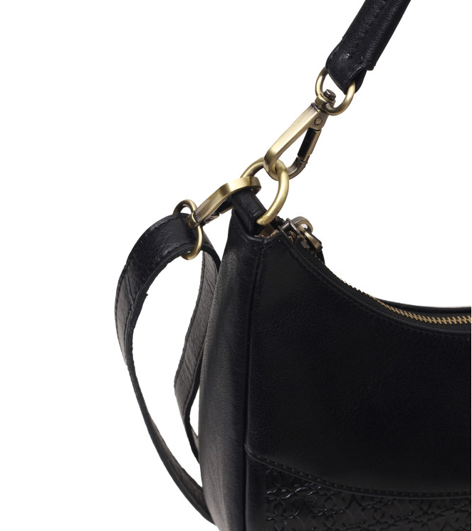 Embossed Heritage Collection Leather Shoulder Bag