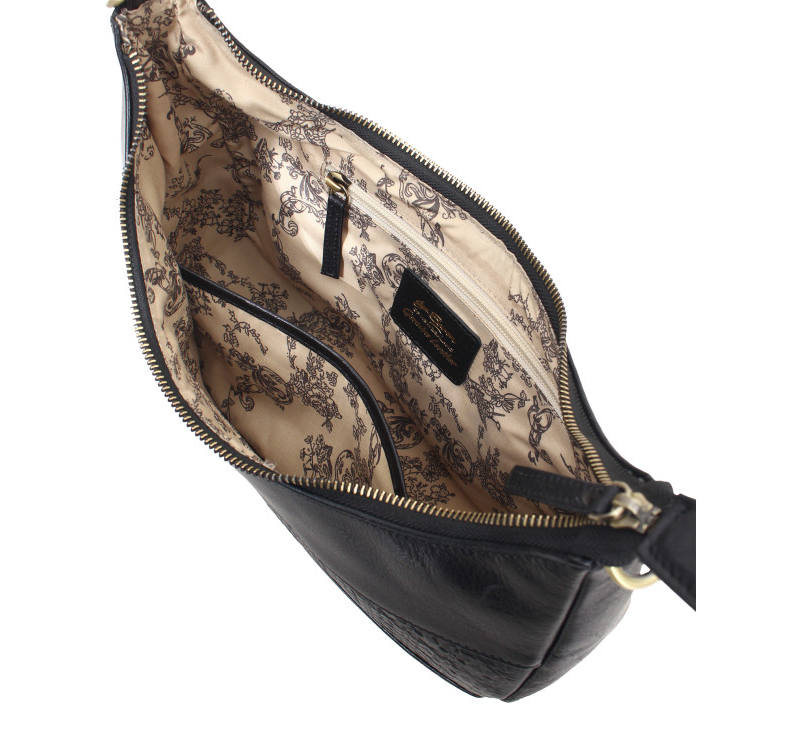 Embossed Heritage Collection Leather Shoulder Bag