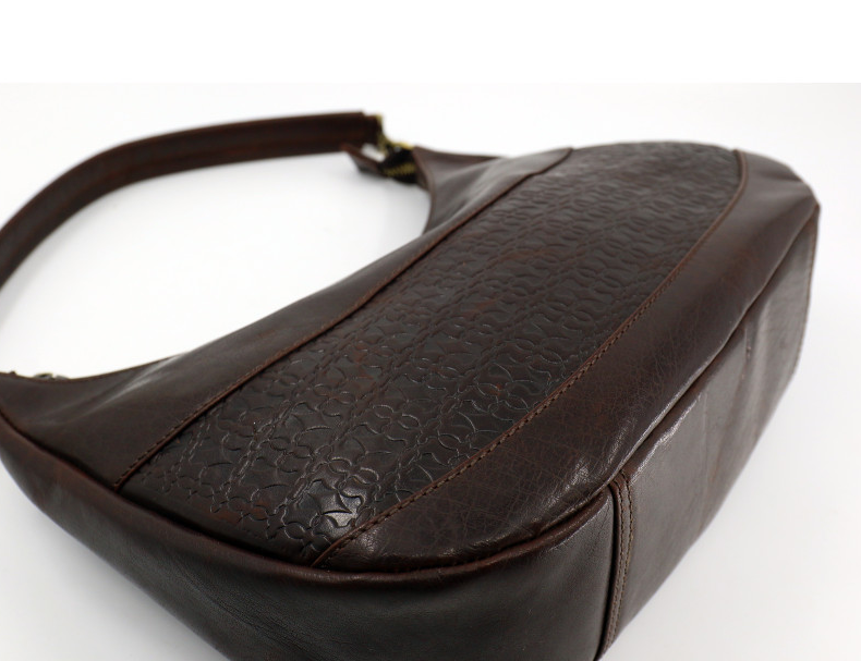 Embossed Heritage Collection Leather Shoulder Bag