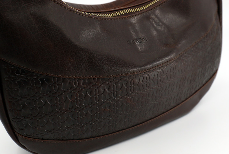 Embossed Heritage Collection Leather Shoulder Bag