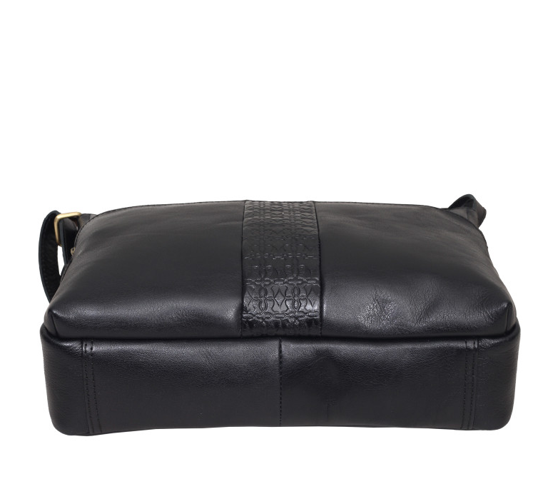 Baron Embossed Heritage Leather Crossbody Bag