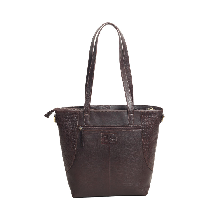 Embossed Heritage Collection Large Leather Tote Bag