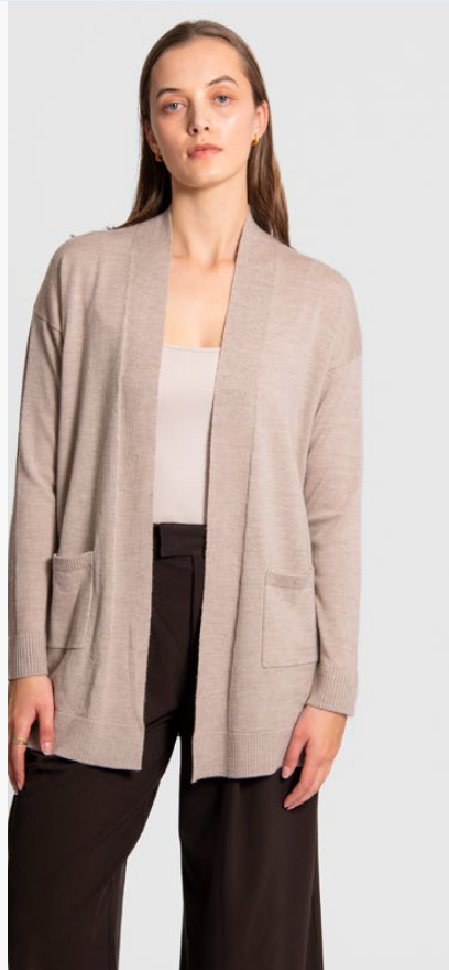 Feilds-Longline Cardigan with back yolk and belt