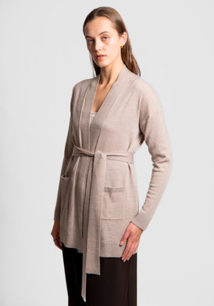 Feilds-Longline Cardigan with back yolk and belt