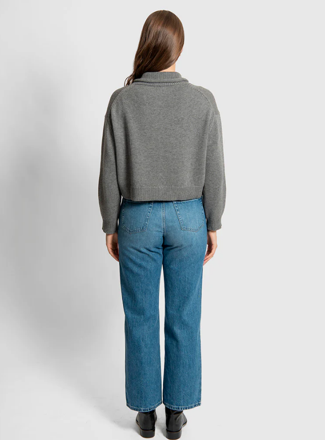 Fields-Funnel Neck Cropped Cardigan
