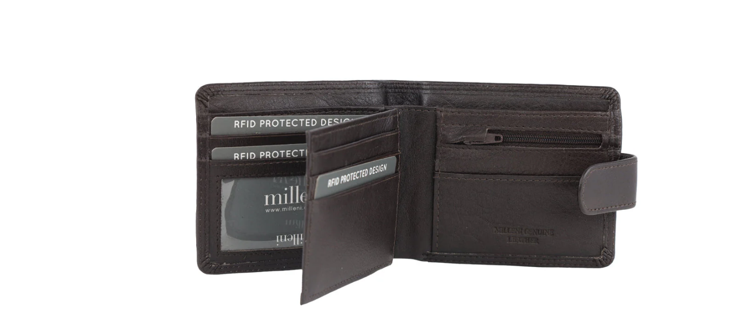 Milleni Men's Leather Tab Wallet