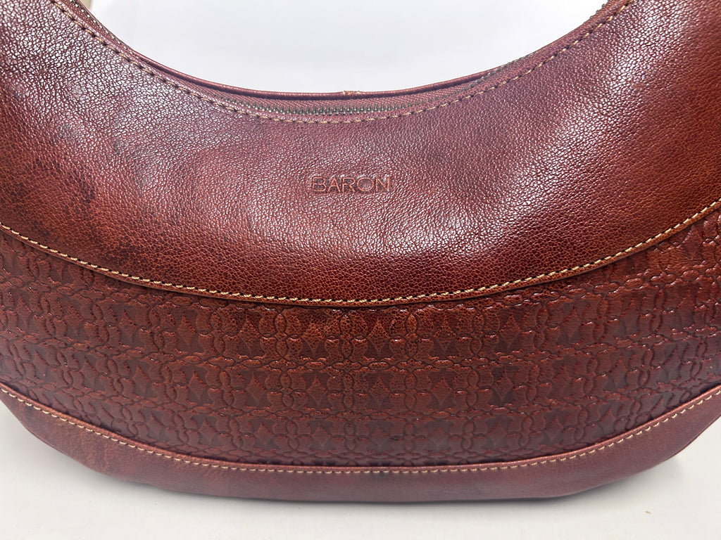 Embossed Heritage Collection Leather Shoulder Bag