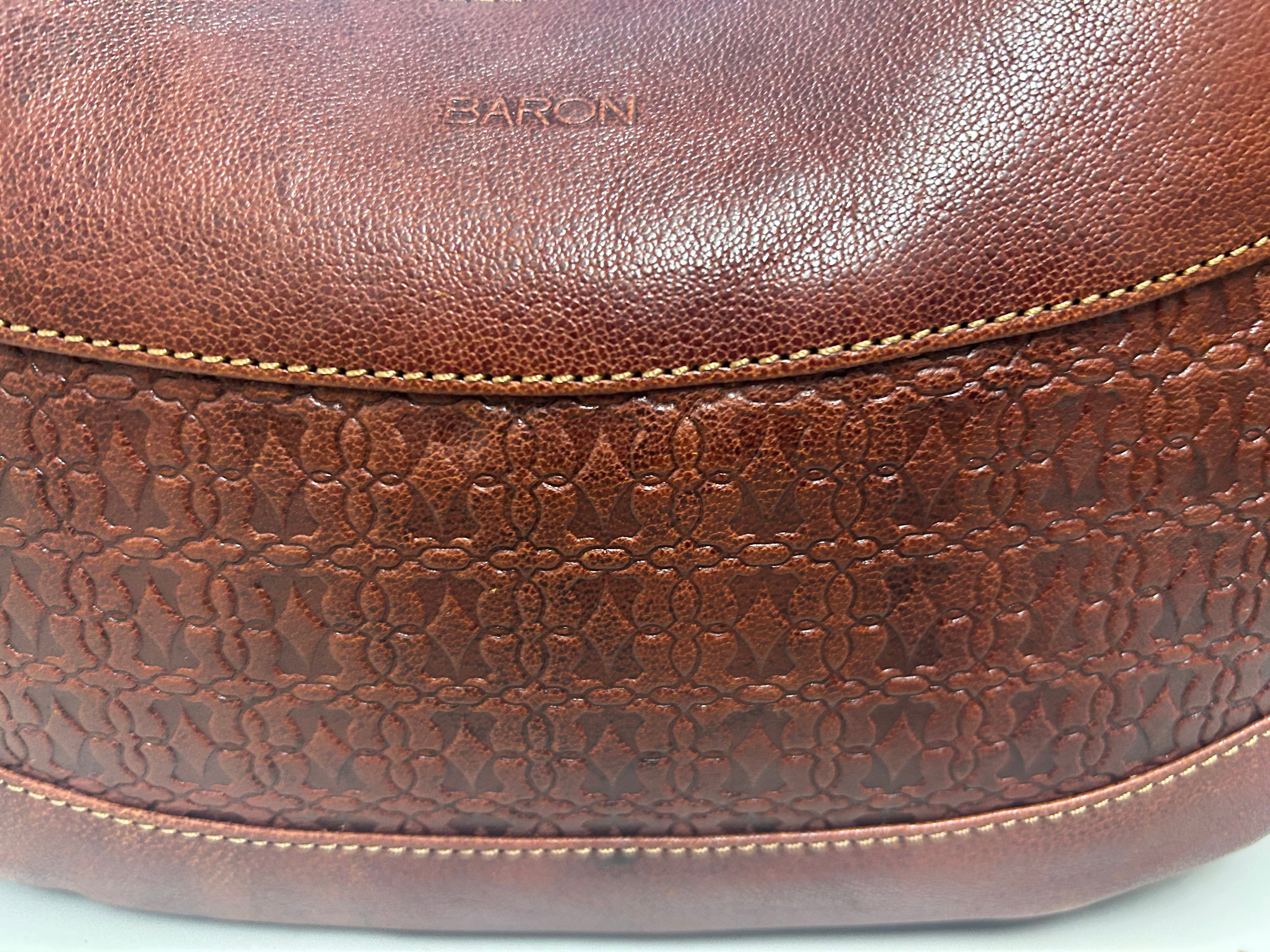 Embossed Heritage Collection Leather Shoulder Bag