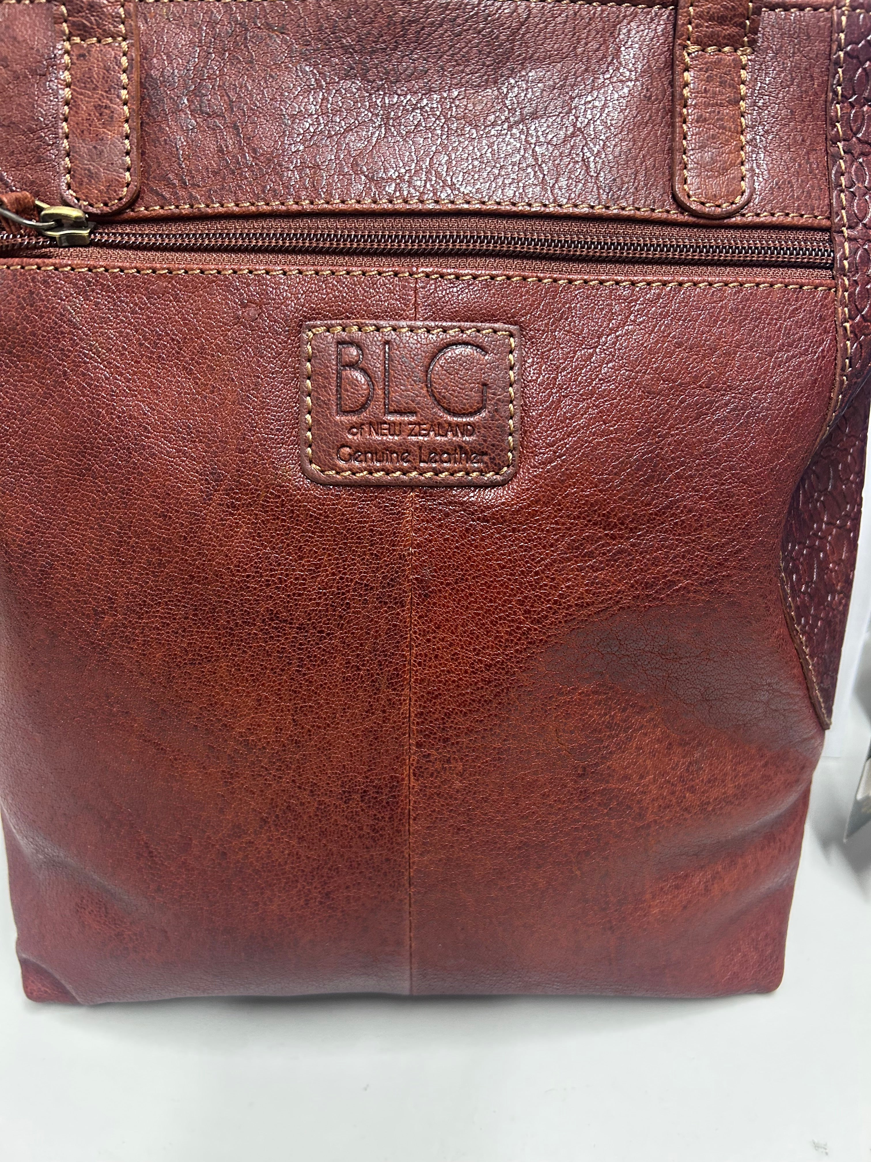 Embossed Heritage Collection Large Leather Tote Bag