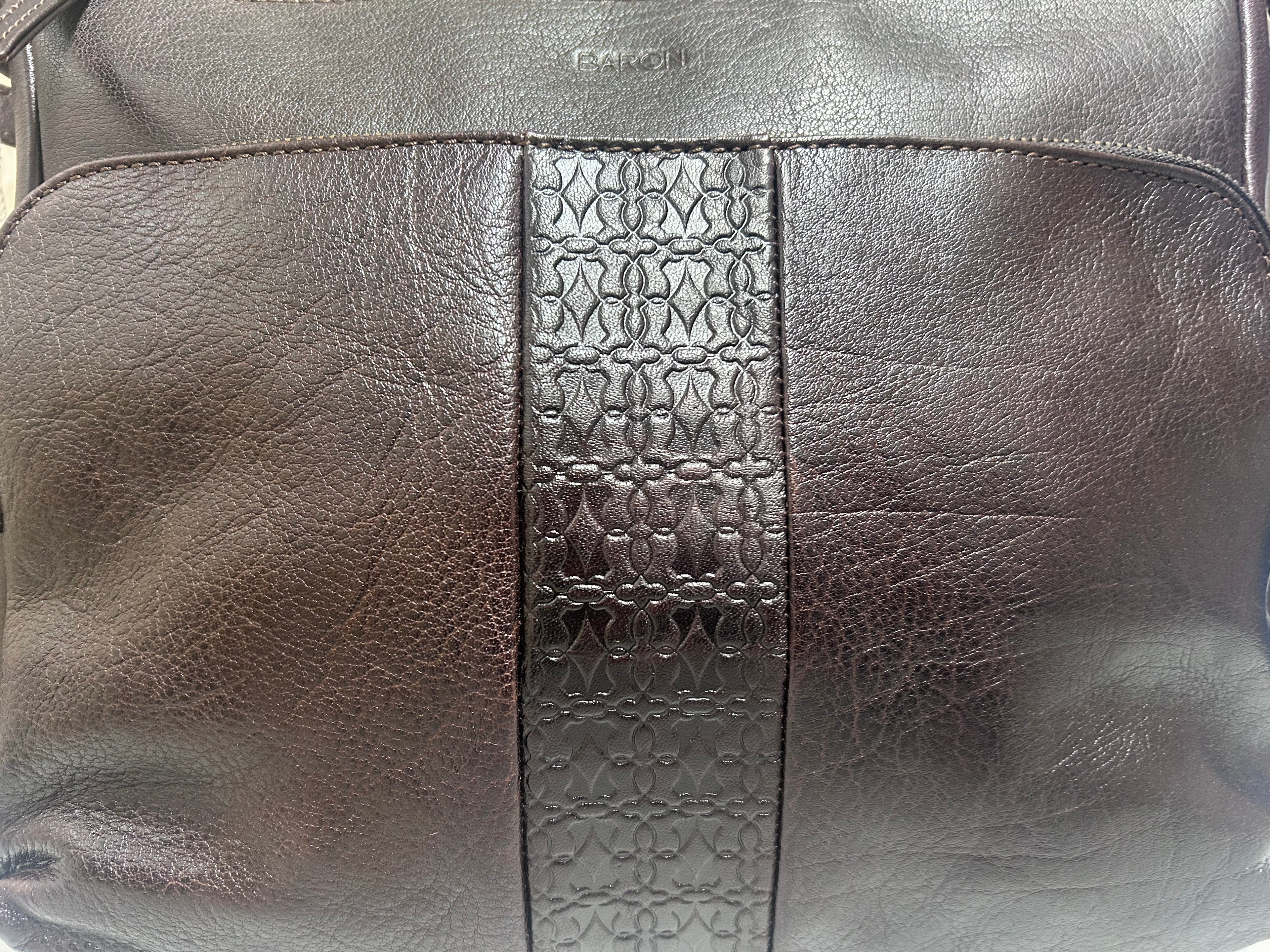 Baron Embossed Heritage Leather Crossbody Bag