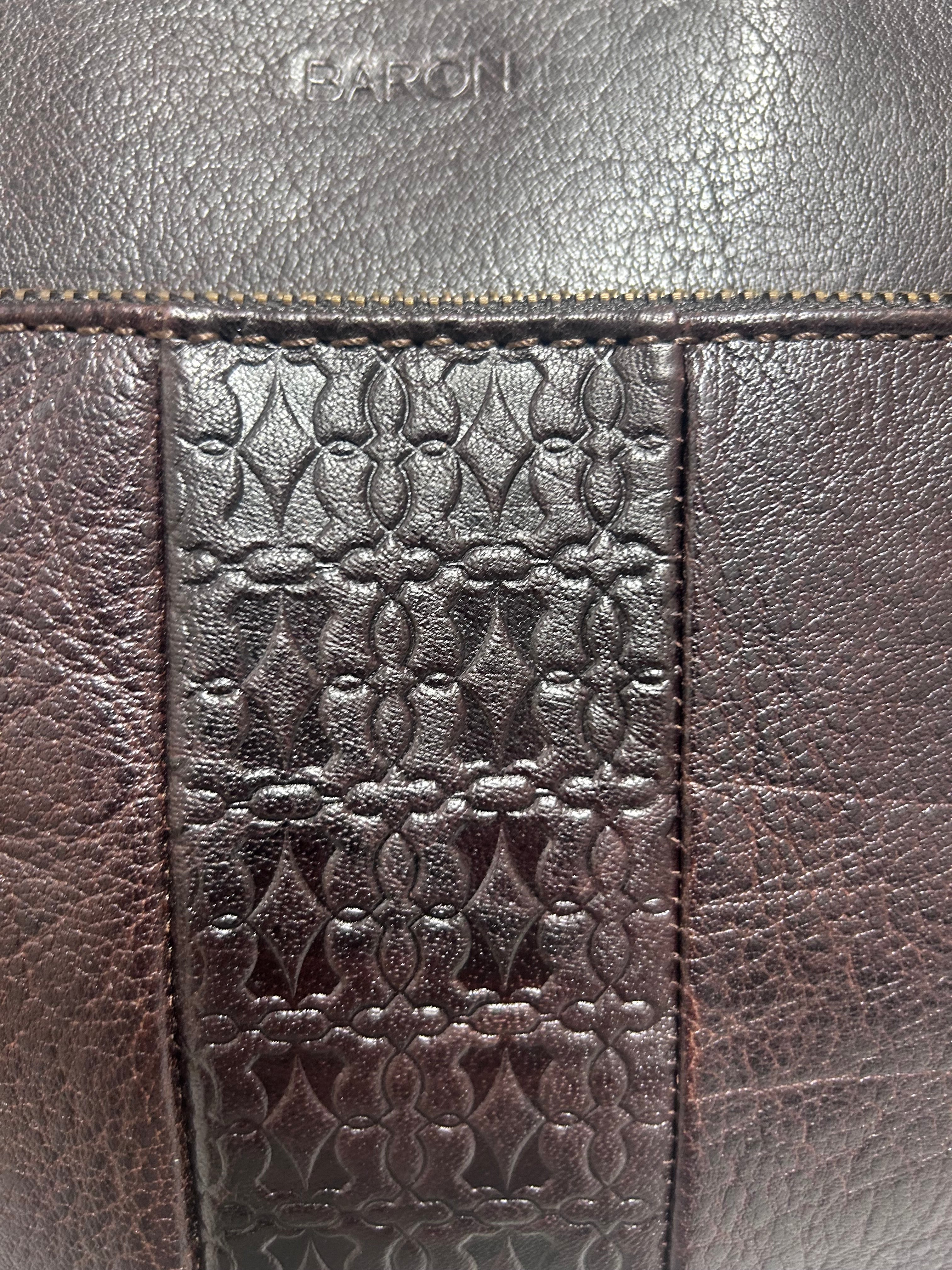 Baron Embossed Heritage Leather Crossbody Bag